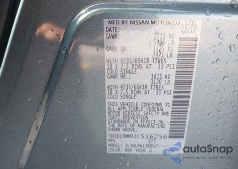 2018 Infiniti Qx60 из США, поврежденный, VIN 5N1DL0MM3JC516256